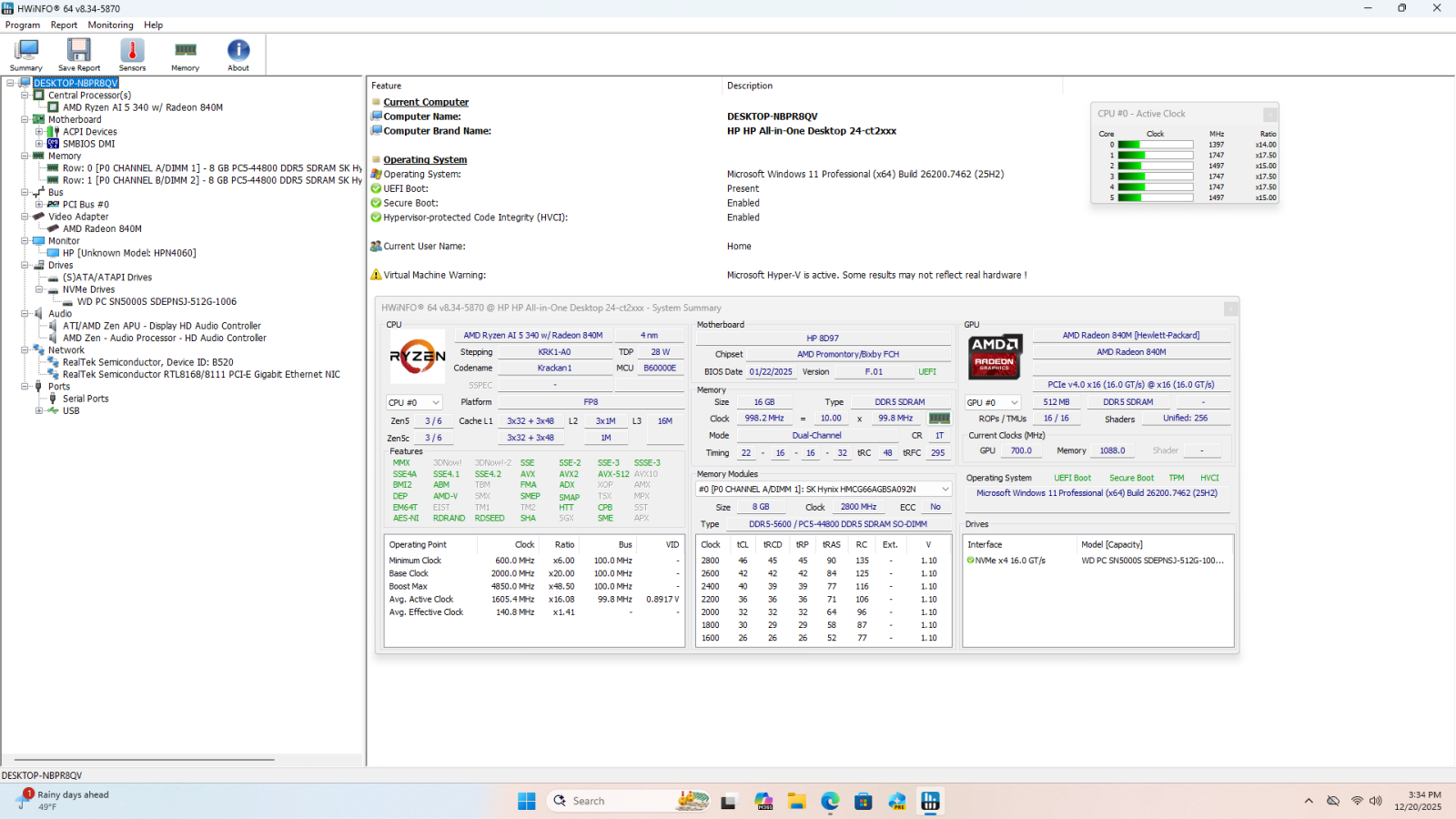 HP All-in-One Desktop 24", Ryzen AI 5 340, 16GB, 512GB SSD - Photo 19